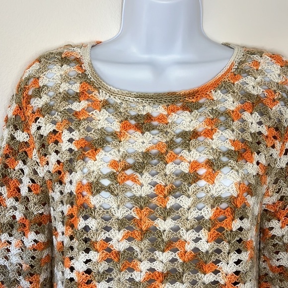 Vintage Hand Crocheted  Multicolor Sweater - Picture 2 of 10